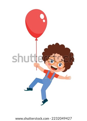 Happy children and colorful balloons
