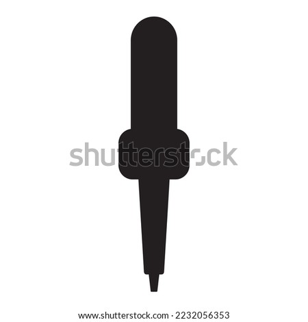 Flat style mic icon illustration, journalist mic. Isolated on a white background.
