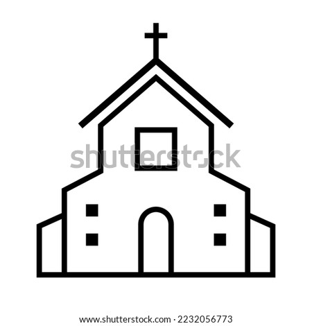A simple Christian church. Chapel. Vector.