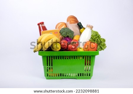 Different fresh vegetables for eating healthy. Fresh vegetables in basket isolated on white backgroun Royalty-Free Stock Photo #2232098881