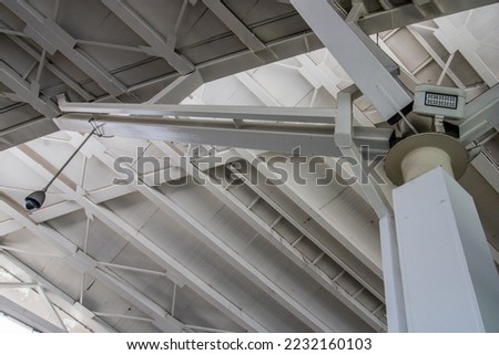 
Photography of ceiling in aircraft station with security camera