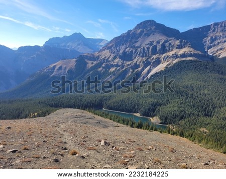 A beautiful mountain ledge in Alberta Royalty-Free Stock Photo #2232184225