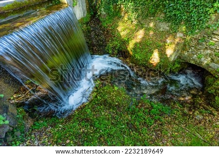 Waterfall in the town of Rasiglia in the province of Perugia-Umbria-Italy