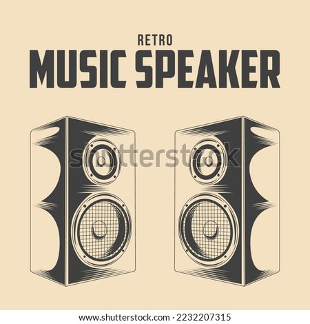 Retro Music Speaker Vector Illustration