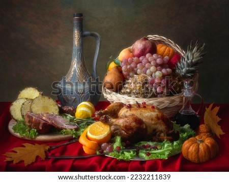 Thanksgiving greeting card with holiday table