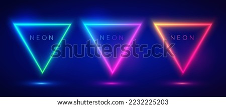 Futuristic Neon Color Triangle Shapes Royalty-Free Stock Photo #2232225203