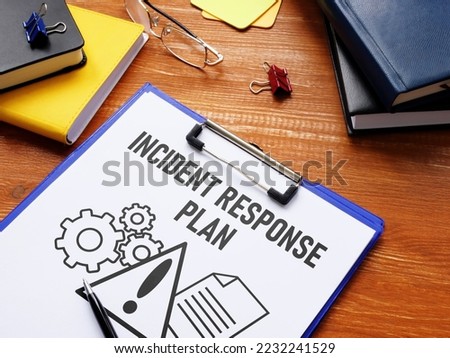 Incident Response Plan is shown using a text Royalty-Free Stock Photo #2232241529