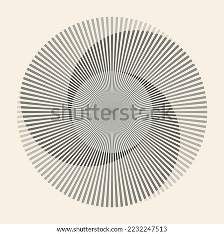 Abstract circle with lines as a spiral or propeller. One black color lines with different opacity. Royalty-Free Stock Photo #2232247513