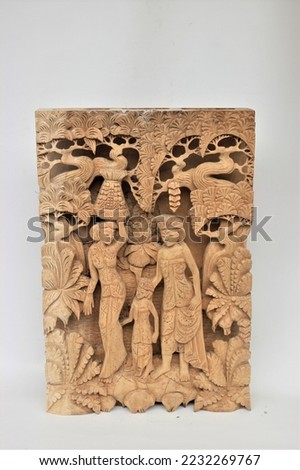 Balinese Handmade Wooden Balinese Carvings Wood Carving, Sculpture, Art from Bali Indonesia Royalty-Free Stock Photo #2232269767