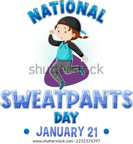 National Sweatpants Day Text Banner illustration