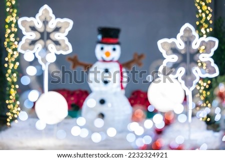 Christmas background decoration with artificial lighting with defocus style,Christmas concept.