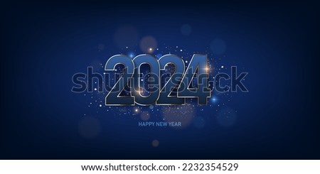 Happy new year 2024 background. Holiday greeting card design. Vector illustration. Royalty-Free Stock Photo #2232354529