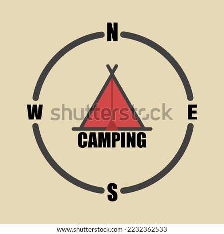 illustration vector graphic of simple camping logo, modern and vintage, vector silhouette illustration.