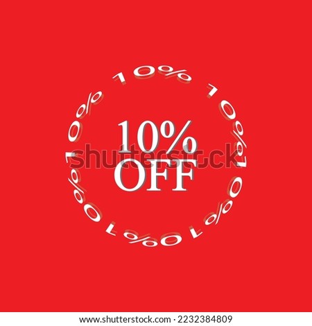 10 Percent Discount logo in 3d form