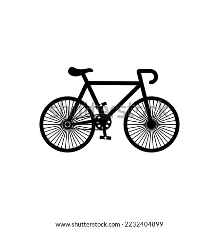 Bicycle silhouette vector illustration, suitable for print on demand logo of t-shirt