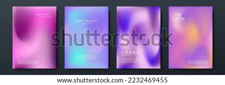 Blurred backgrounds set with modern abstract blurred color gradient patterns on white. Smooth templates collection for brochures, posters, banners, flyers and cards. Vector illustration. Royalty-Free Stock Photo #2232469455