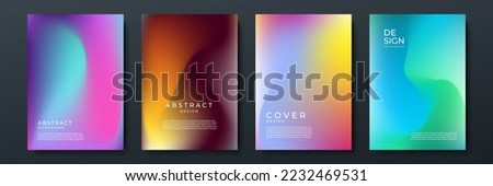 Set of blurred backgrounds with modern abstract blurred color gradient patterns. Templates collection for brochures, posters, banners, flyers and cards. Blue, pink and white. Vector illustration. Royalty-Free Stock Photo #2232469531