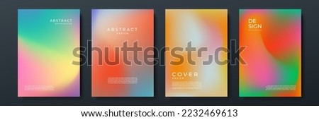 Blurred backgrounds set with modern abstract blurred color gradient patterns on white. Smooth templates collection for brochures, posters, banners, flyers and cards. Vector illustration. Royalty-Free Stock Photo #2232469613