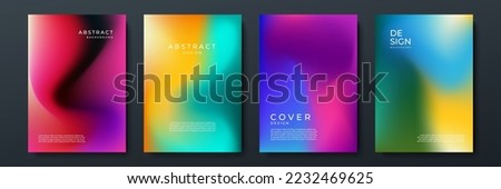 Blurred backgrounds set with modern abstract blurred color gradient patterns. Smooth templates collection for brochures, posters, banners, flyers and cards. Vector illustration. Royalty-Free Stock Photo #2232469625