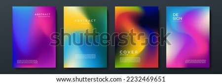 Blurred backgrounds set with modern abstract blurred color gradient patterns. Smooth templates collection for brochures, posters, banners, flyers and cards. Vector illustration. Royalty-Free Stock Photo #2232469651