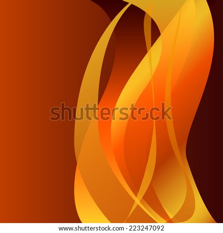 Fiery flame vertcal on a dark background isolated