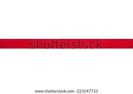 Red ribbon on white background with clipping path. Royalty-Free Stock Photo #223247725