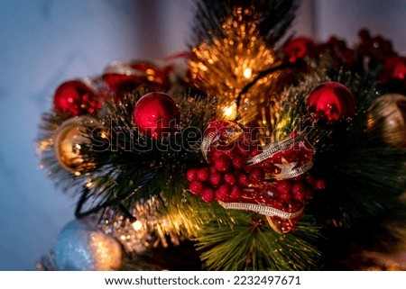 christmas tree with decorations and balls