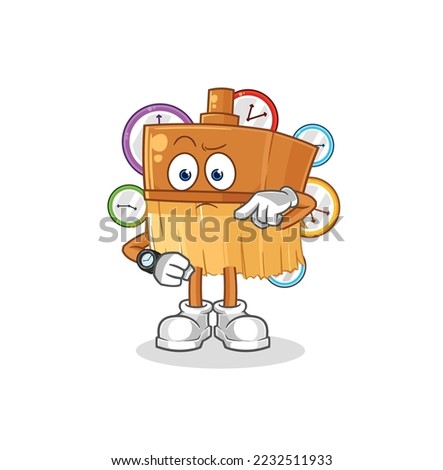 the paintbrush with wristwatch cartoon. cartoon mascot vector