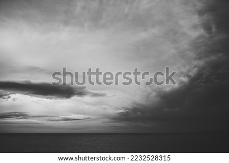 black and white sky view