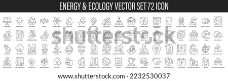 Set simple flat lines icon related of ecology Royalty-Free Stock Photo #2232530037