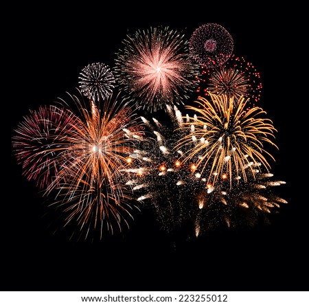 New Year celebration fireworks Royalty-Free Stock Photo #223255012