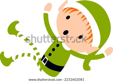 Christmas Elves Santa's Helpers cute cartoon holiday elves vector illustrations