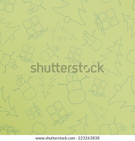 christmas background with ornaments, vector, seamless pattern