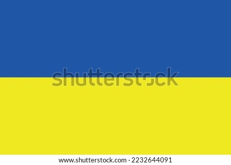 The picture shows the national flag of Ukraine. In vector design.