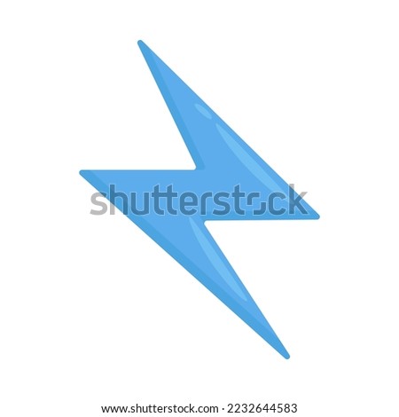 Blue Lightning Sign Emoji Icon Illustration. Energy Vector Symbol Emoticon Design Clip Art Sign Comic Style.