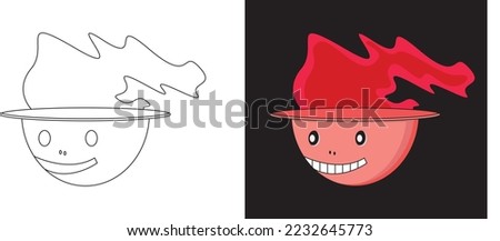Cartoon mascot character cute and creepy doodles hand drawn style illustration vector for background, wallpaper, decoration, coloring book, print, illustration project and many more.