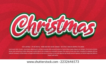 Christmas editable text effect template with 3d style use for logo and business brand