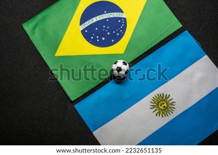 Brazil vs Argentina, Football match with national flags