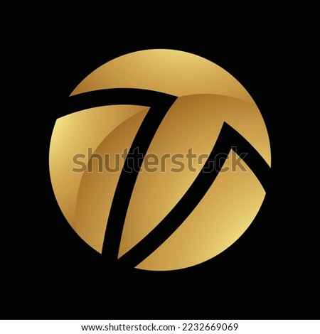 Golden Letter T Symbol on a Black Background - Icon 4