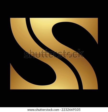 Golden Letter S Symbol on a Black Background - Icon 4