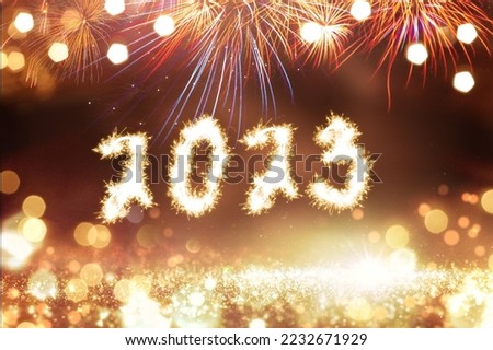 New Year concept with 2023 numbers on festive background