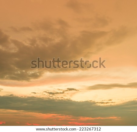Sunset blue sky and clouds backgrounds 