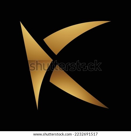 Golden Letter K Symbol on a Black Background - Icon 3