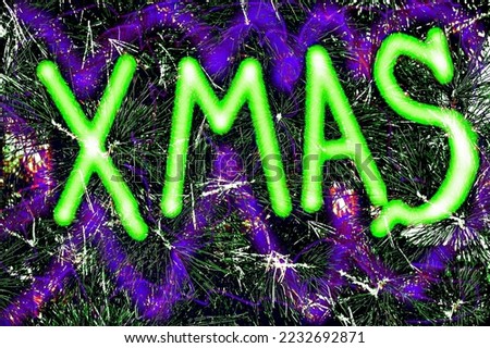 New year christmas background with fir branches and xmas lettering                              