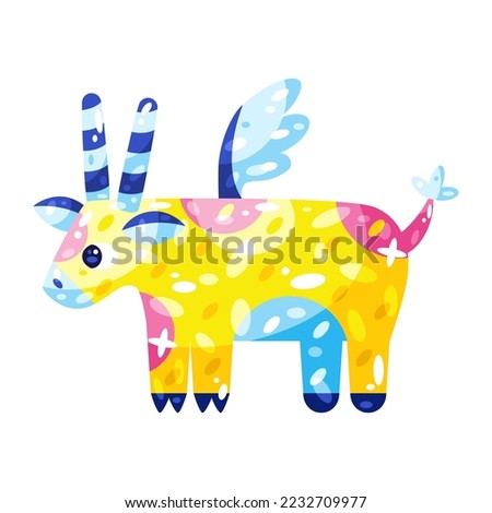 Isolated colored bull alebrije icon Vector