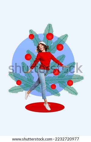 Photo sketch graphics artwork picture of happy smiling lady enjoying x-mas party walking isolated drawing background