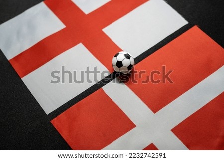 England vs Denmark, Football match with national flags