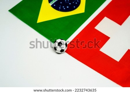 Brazil vs Switzerland, Football match with national flags