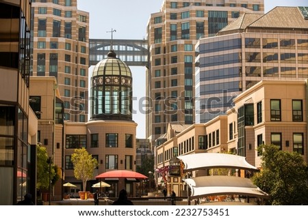 Late afternoon view of the downtown city center of Oakland, California, USA. Royalty-Free Stock Photo #2232753451