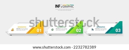 3 Steps presentation business infographic template vector.